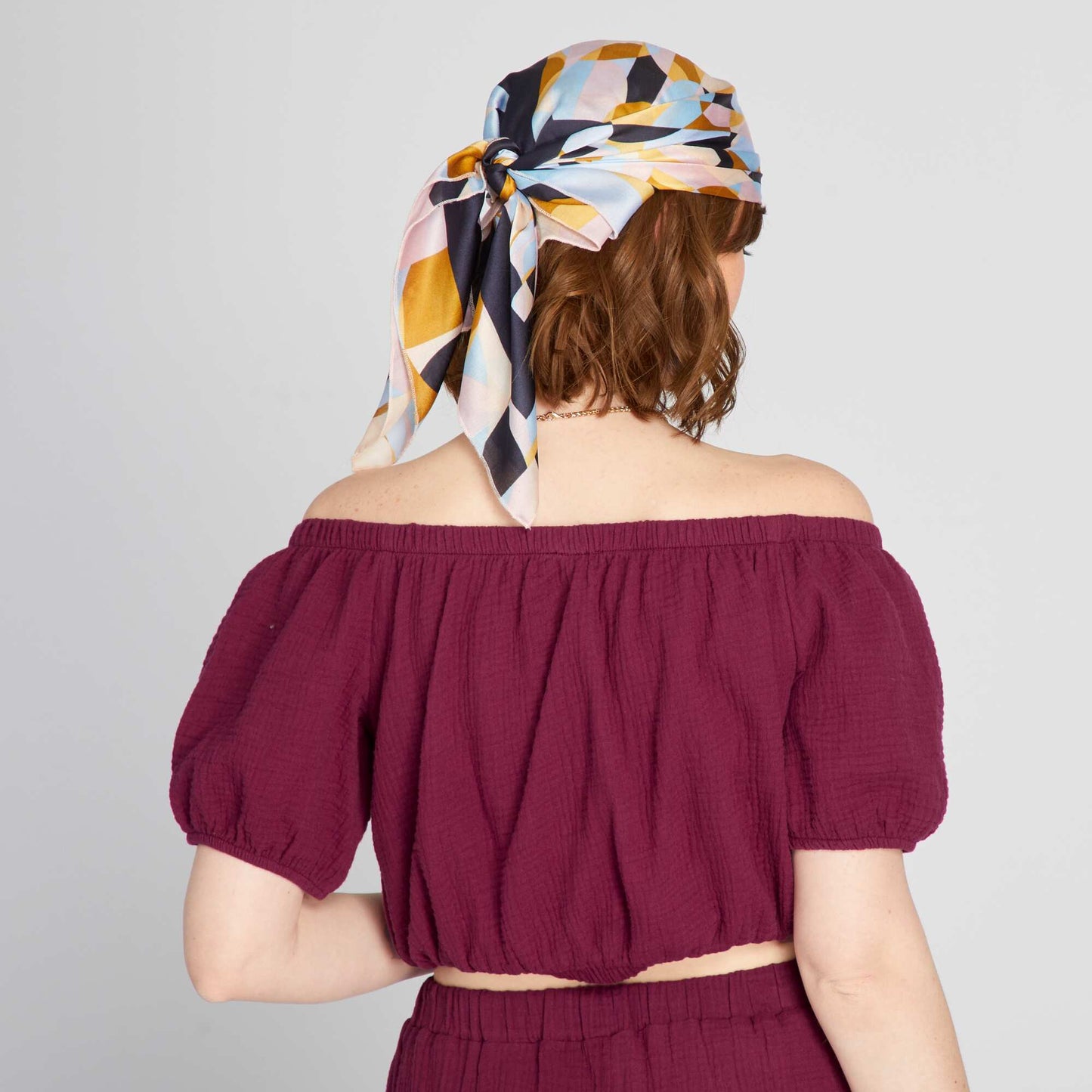 Cropped blouse Burgundy red