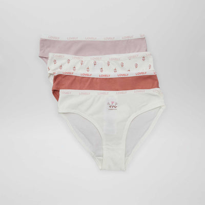 Pack of 4 pairs of printed briefs WHITE