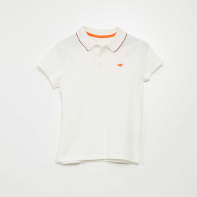 Short-sleeved polo shirt WHITE