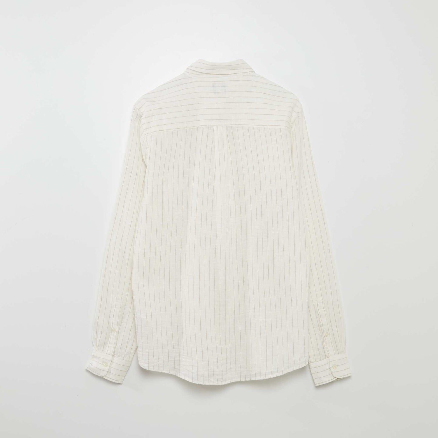 Striped shirt with linen WHITE