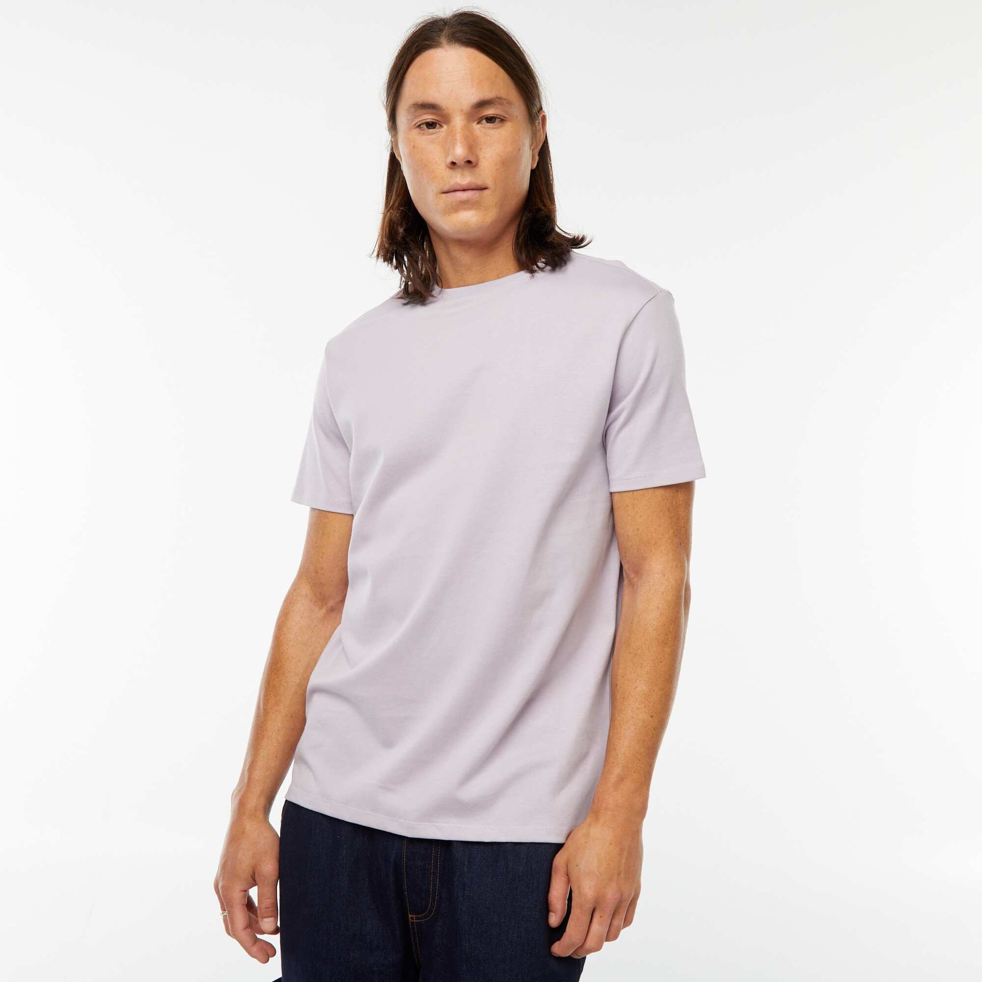 Round-neck cotton T-shirt PINK