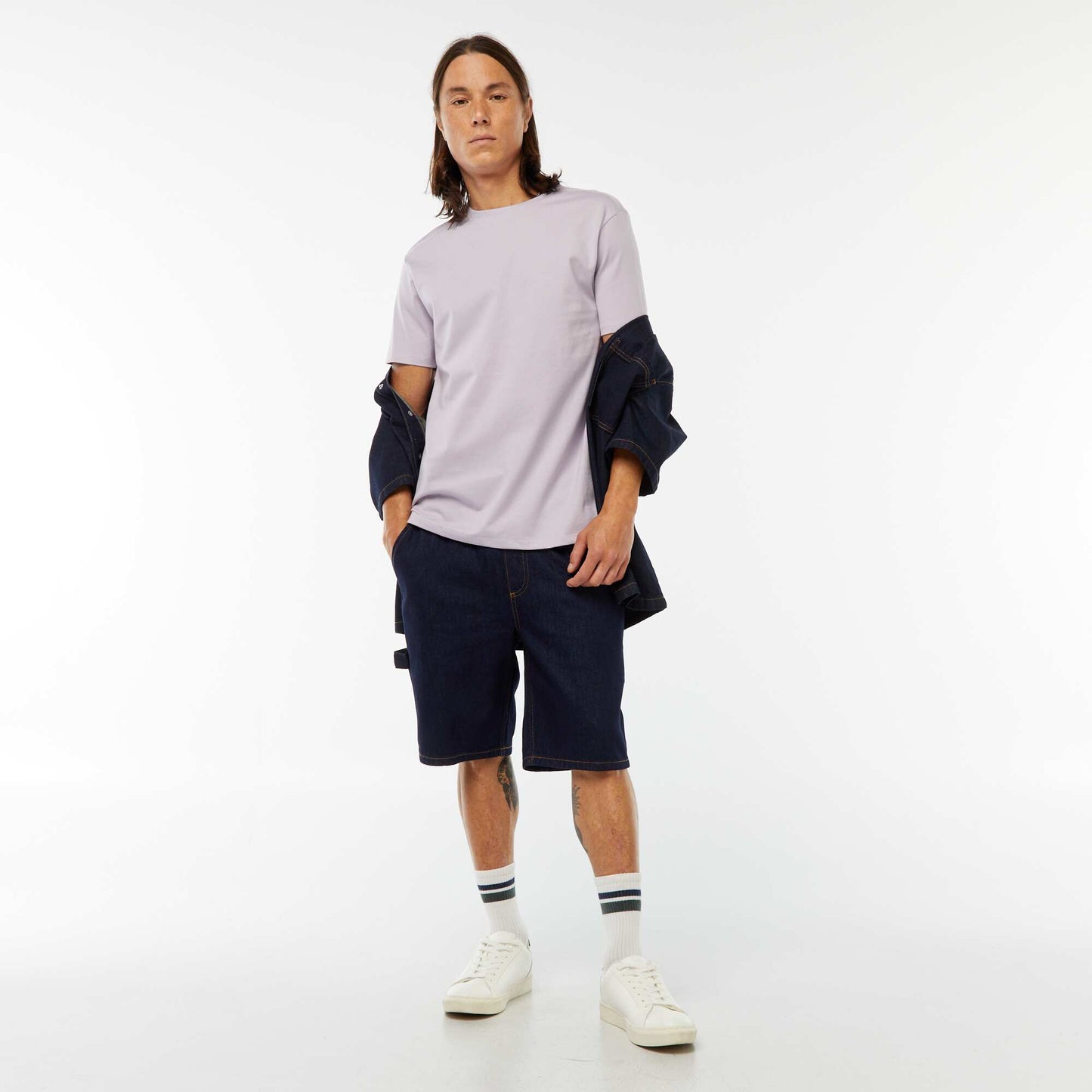 Round-neck cotton T-shirt PINK