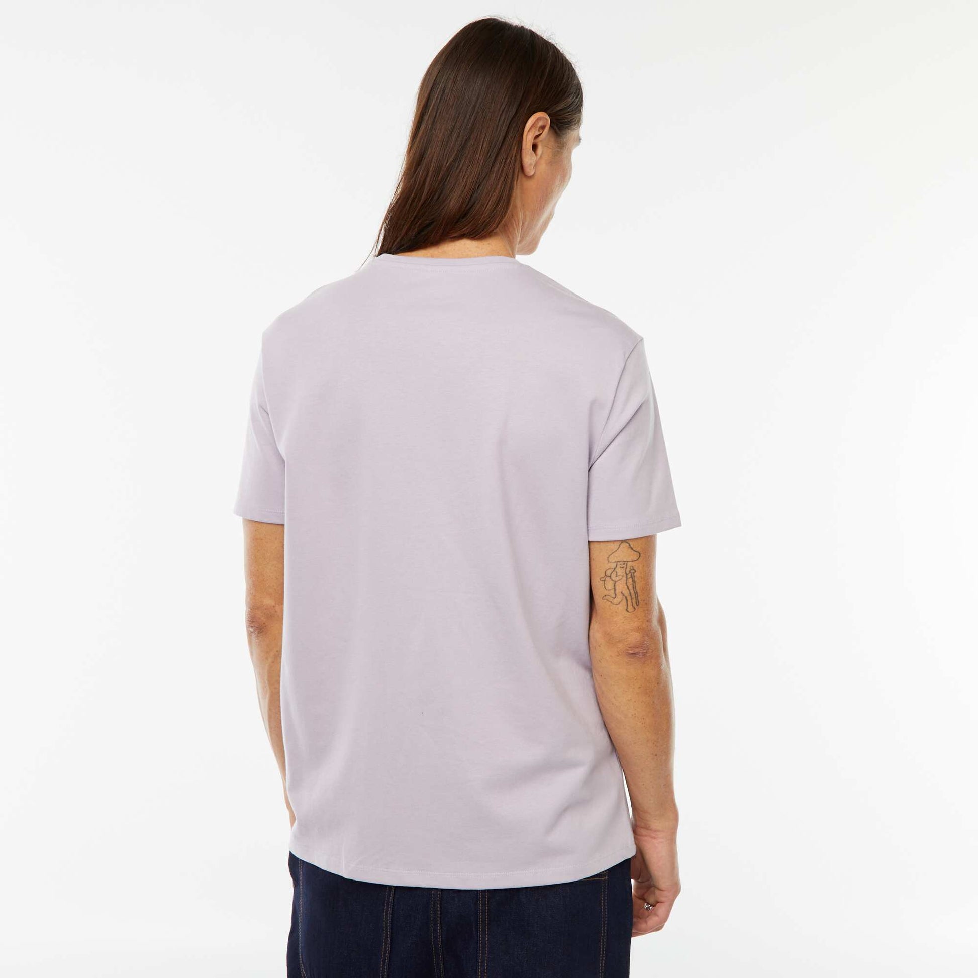 Round-neck cotton T-shirt PINK