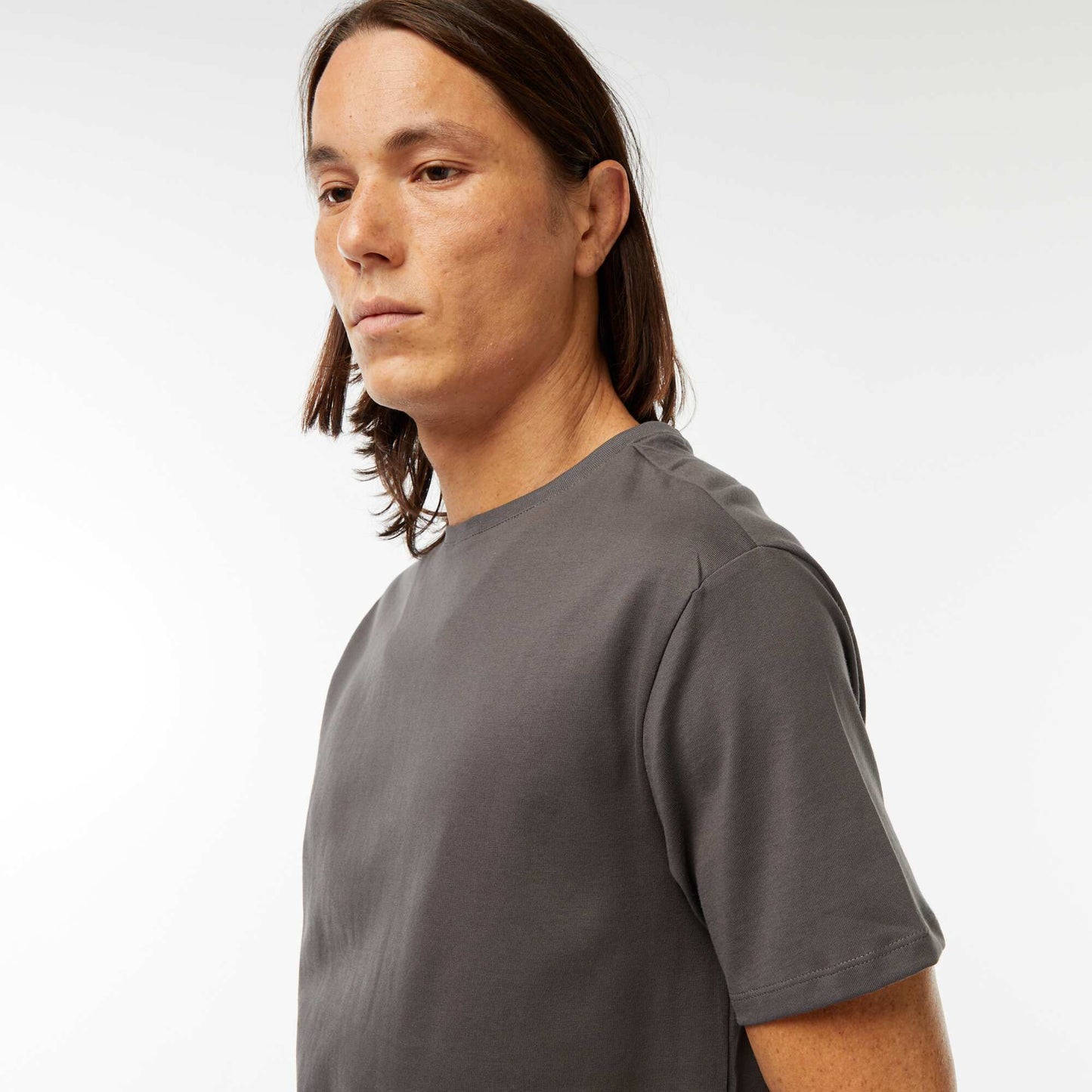 Round-neck cotton T-shirt GREY