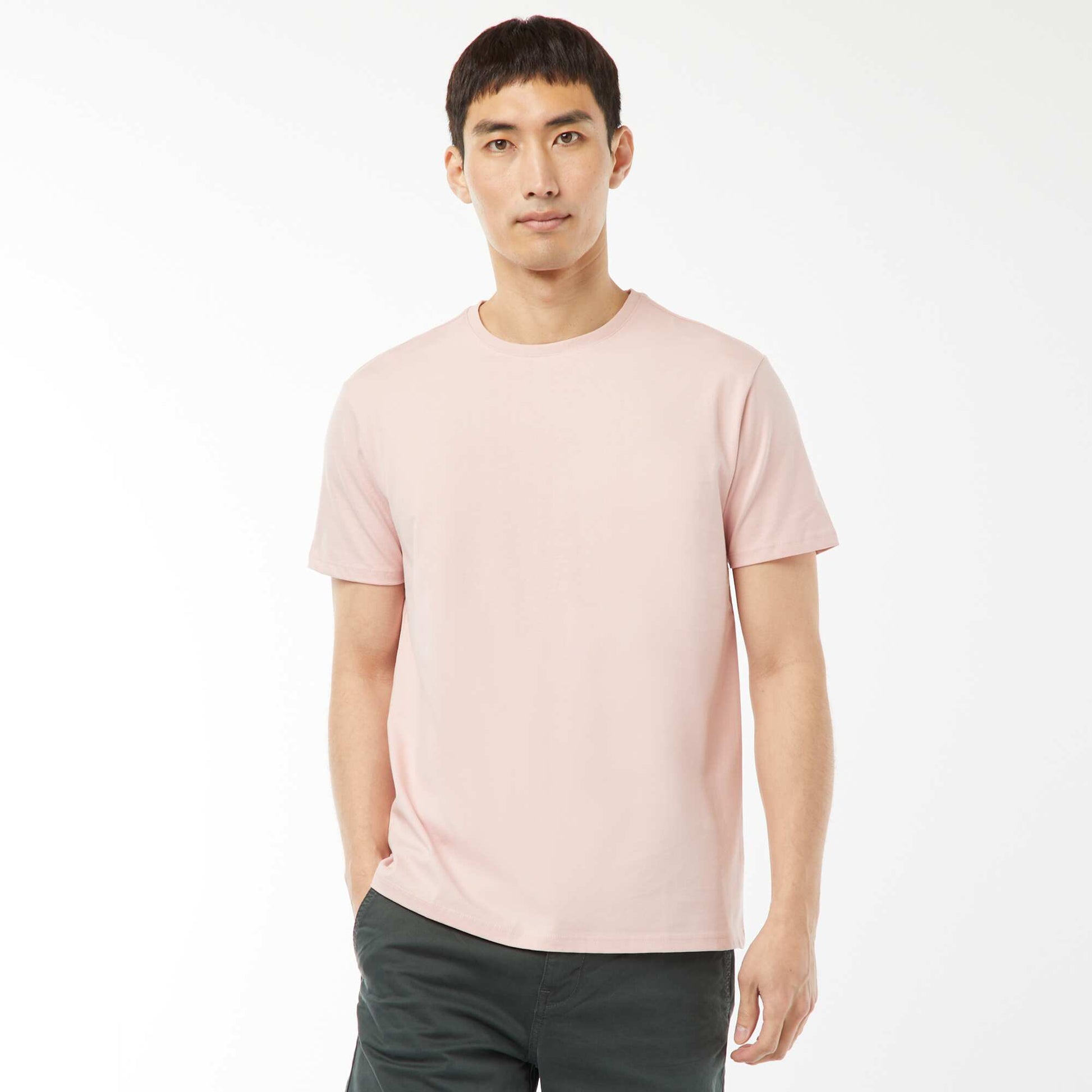 Round-neck cotton T-shirt PINK