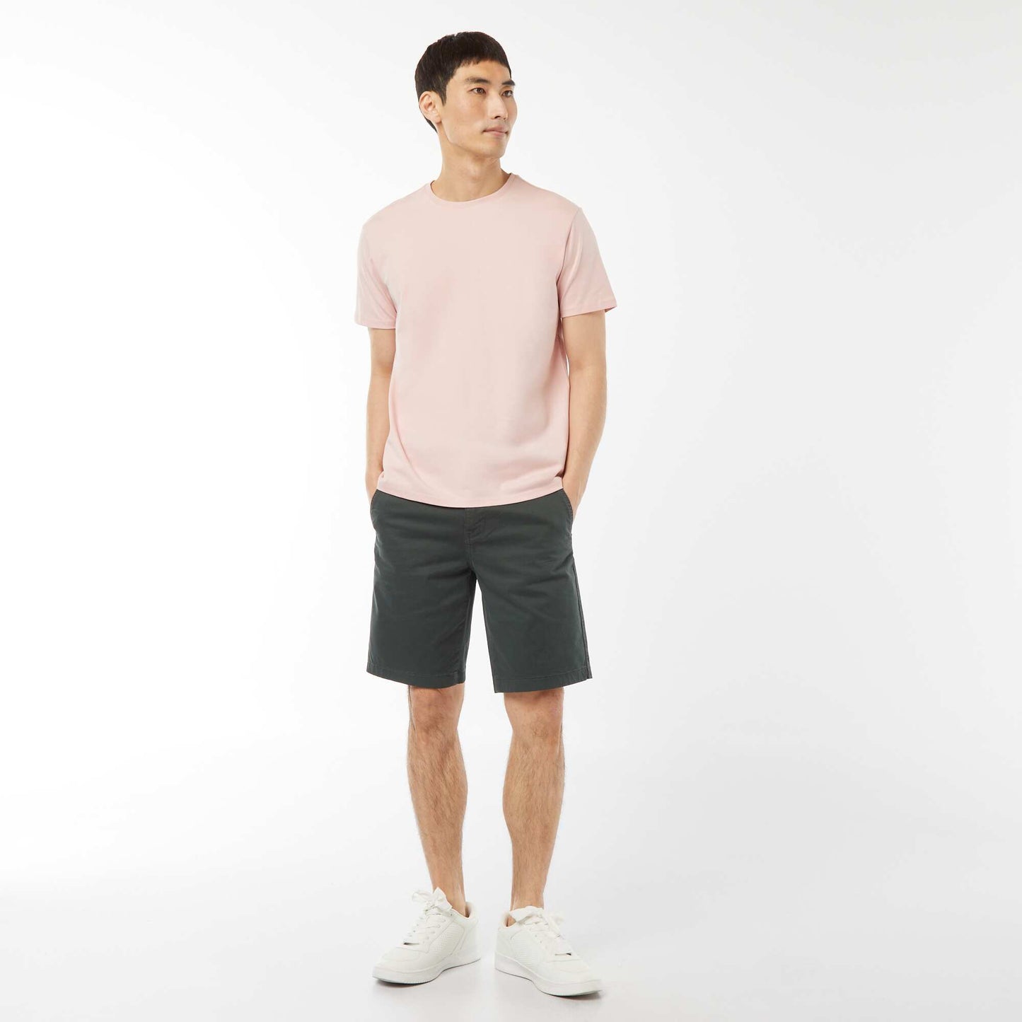 Round-neck cotton T-shirt PINK