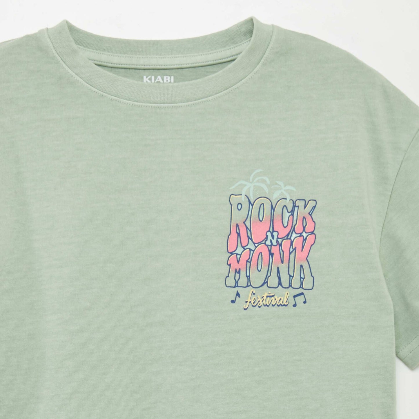 Short-sleeved T-shirt with a rock festival vibe GREEN