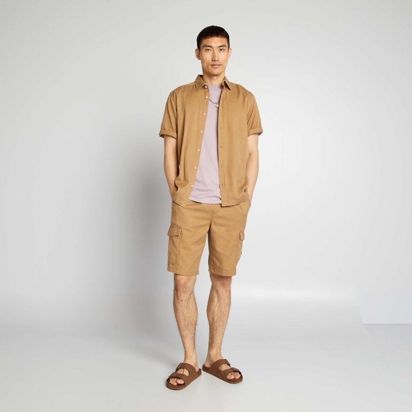 Chino Bermuda shorts with side pockets BEIGE