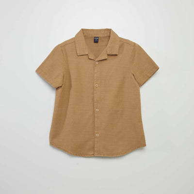 Plain short-sleeved shirt BEIGE