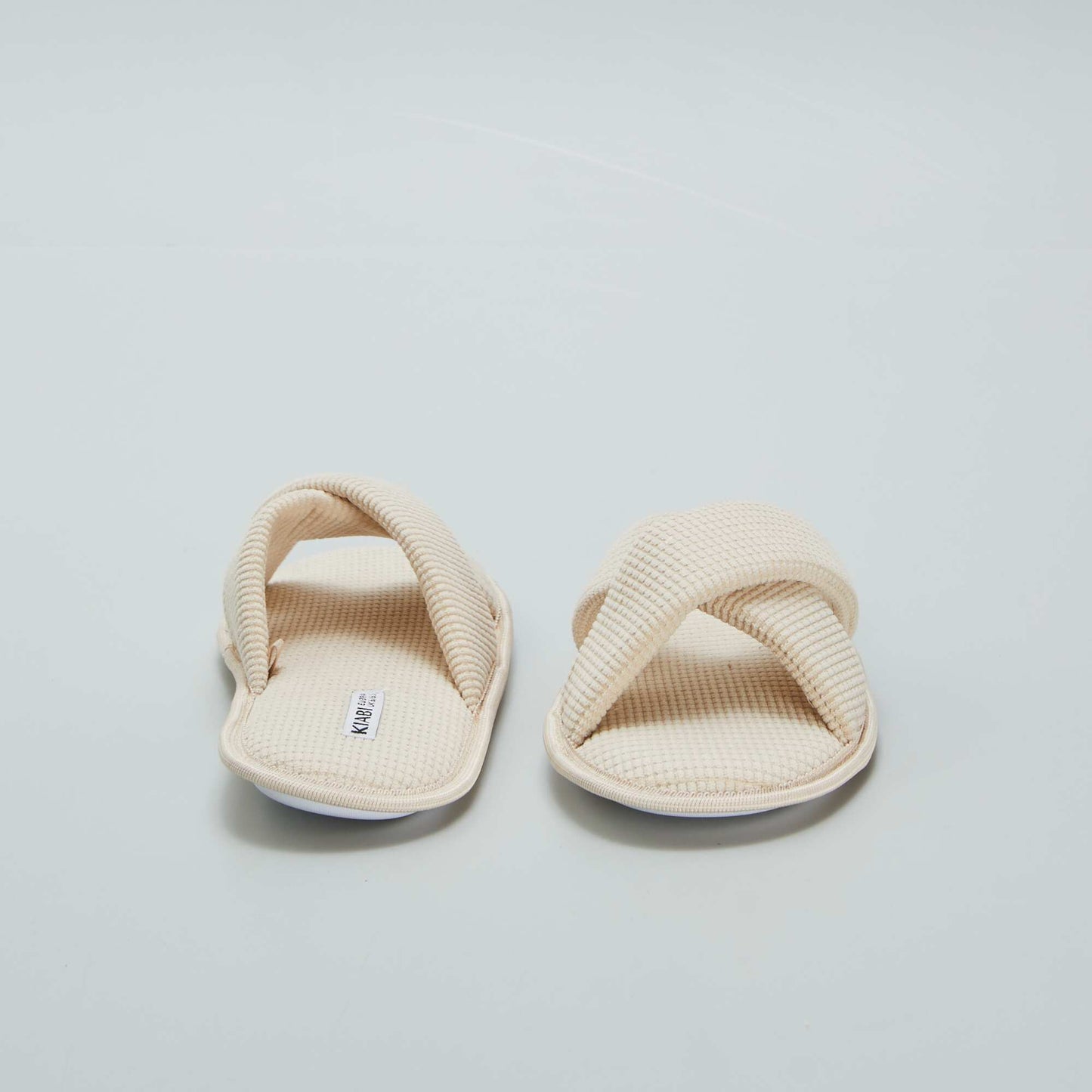 Cotton gauze mule slippers BEIGE