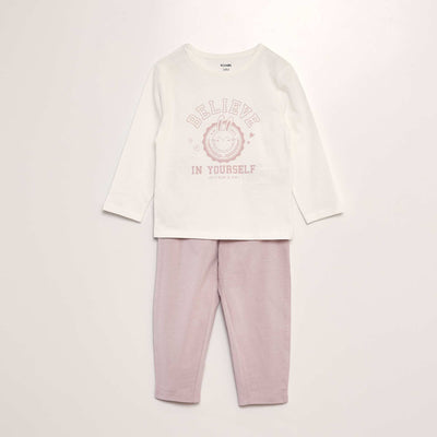 Two-piece printed long pyjamas WHITE
