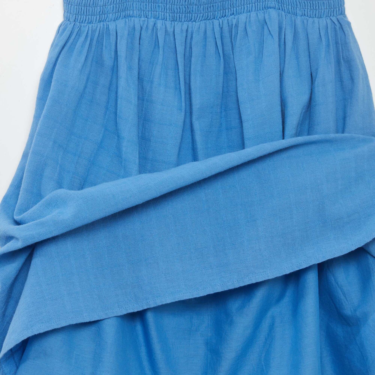 Dress with ruffled straps BLUE