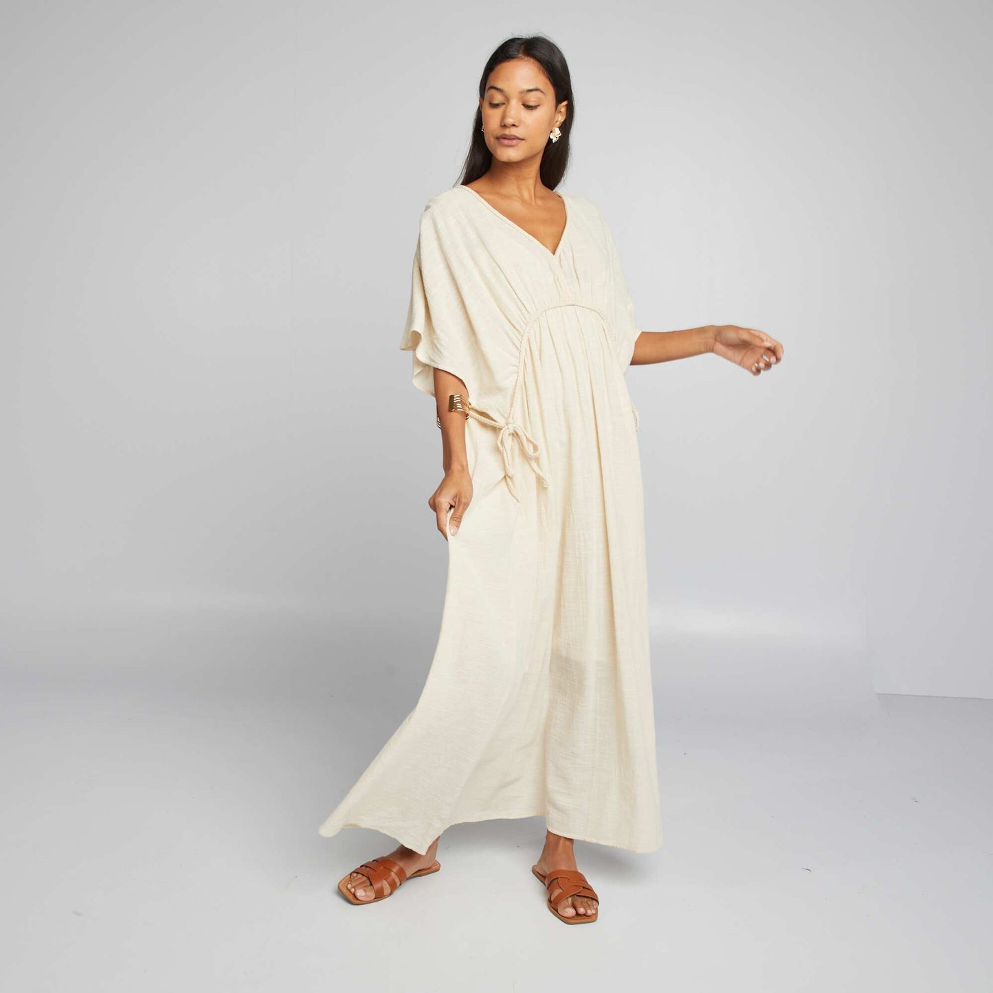 Long double cotton gauze dress WHITE Kiabi Malte Long double cotton gauze dress WHITE Kiabi Malte