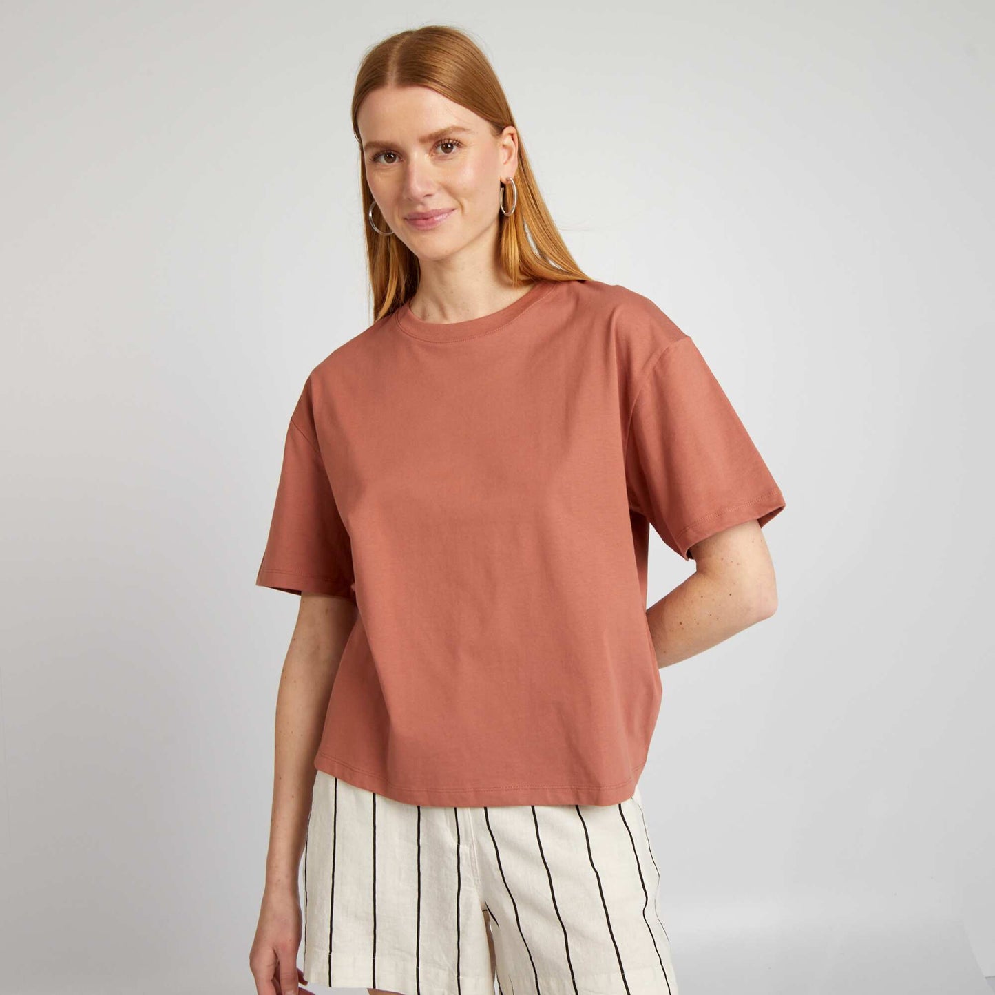 Oversized round neck T-shirt PINK