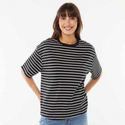 Oversized round neck T-shirt BLACK