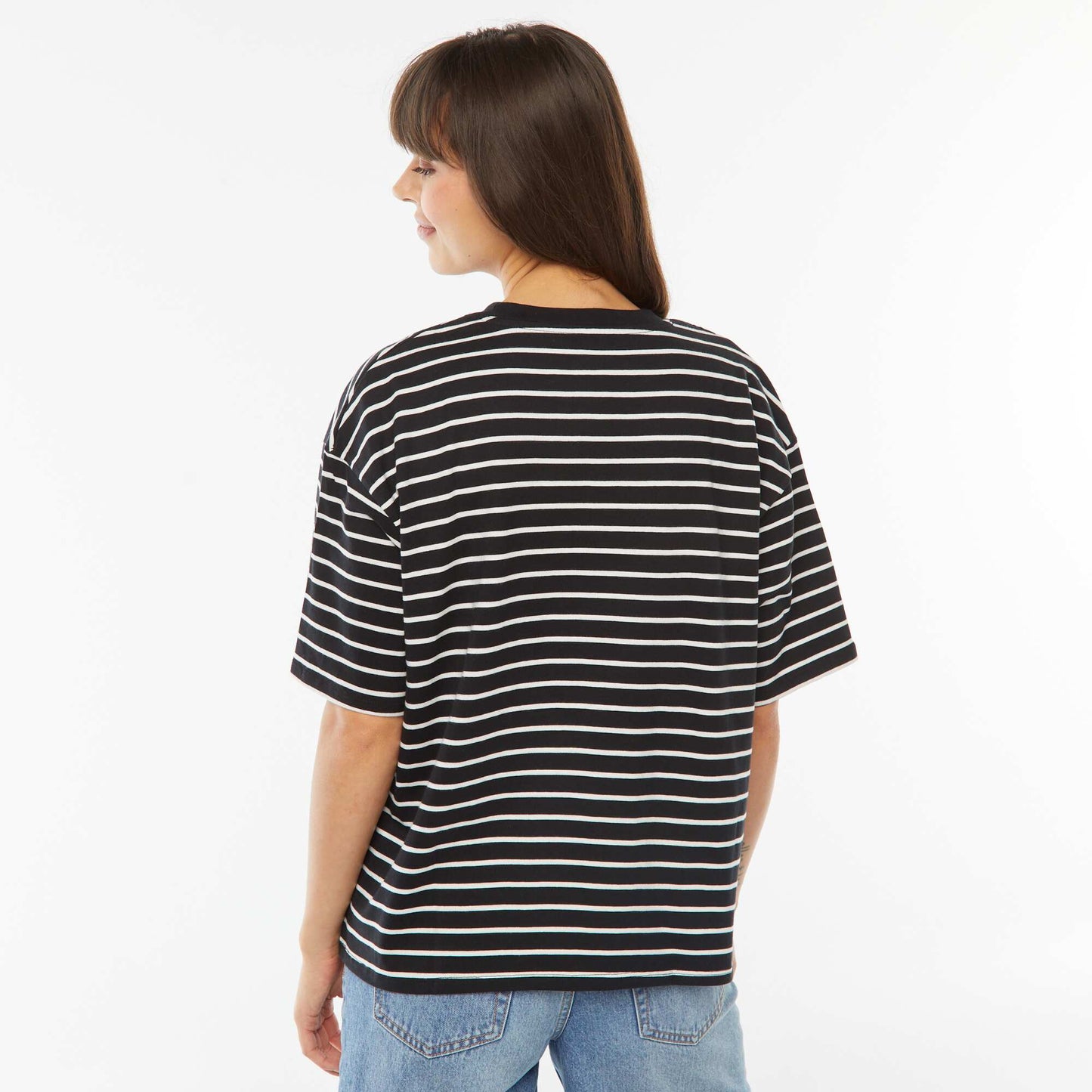 Oversized round neck T-shirt BLACK
