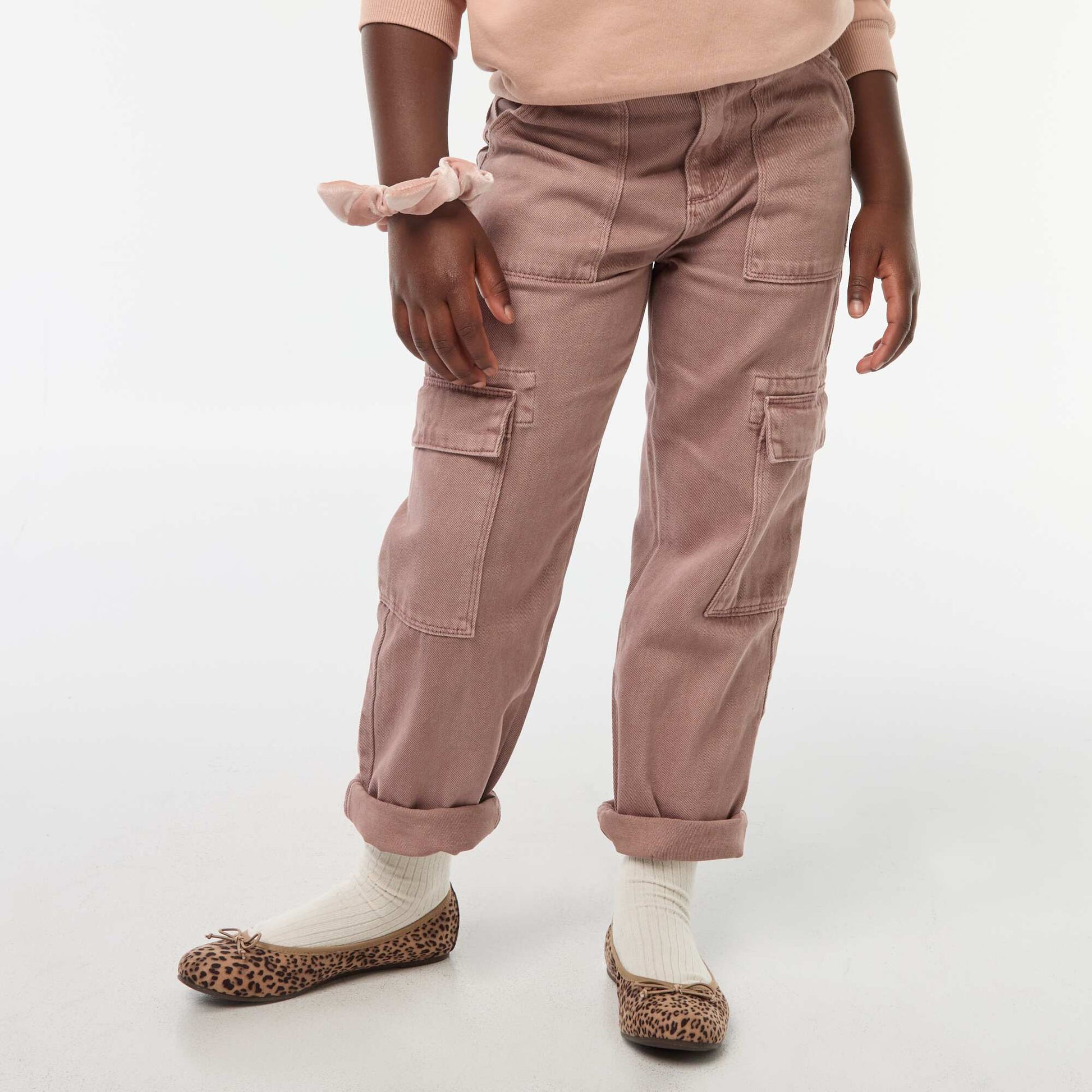 Multi-pocket denim trousers PURPLE