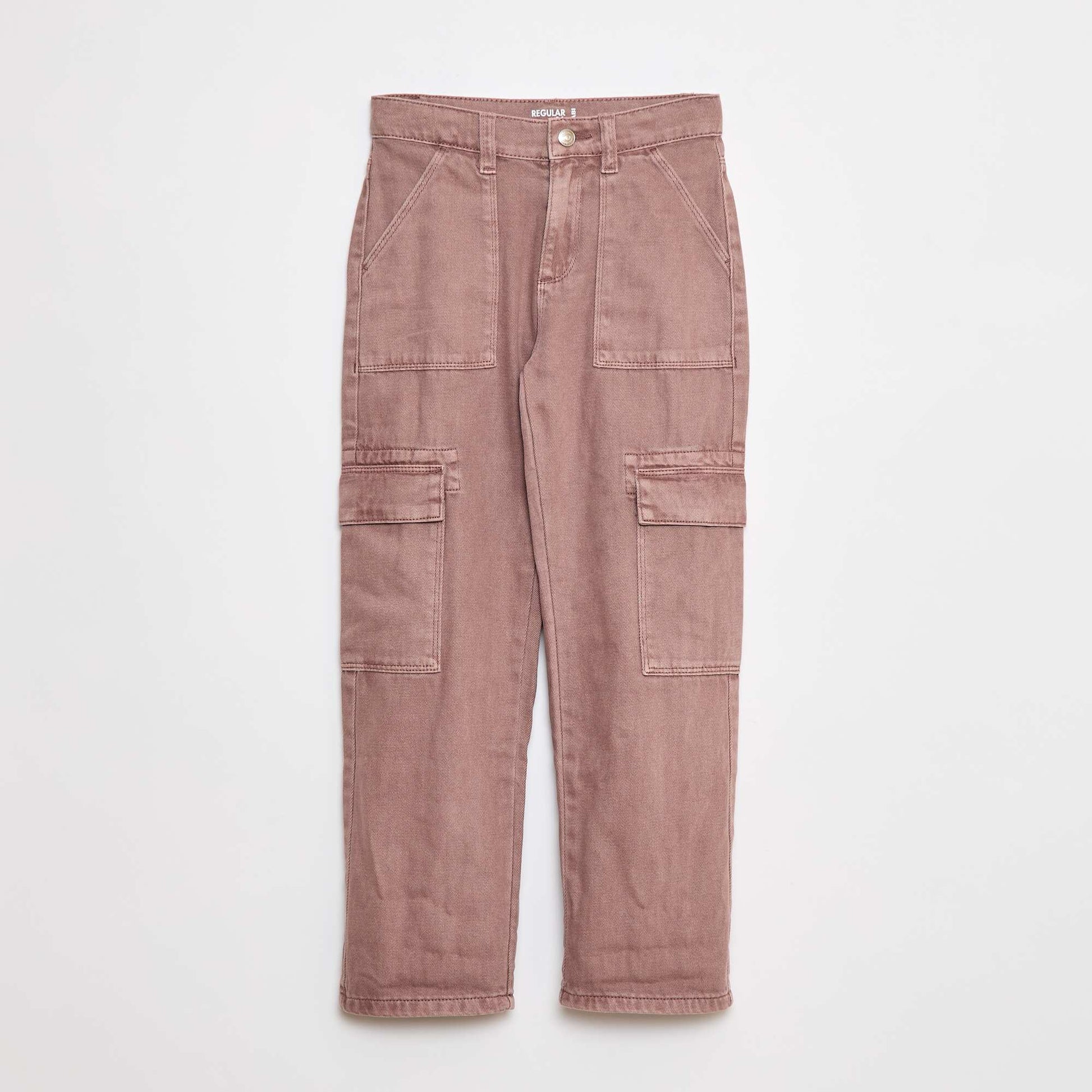 Multi-pocket denim trousers PURPLE