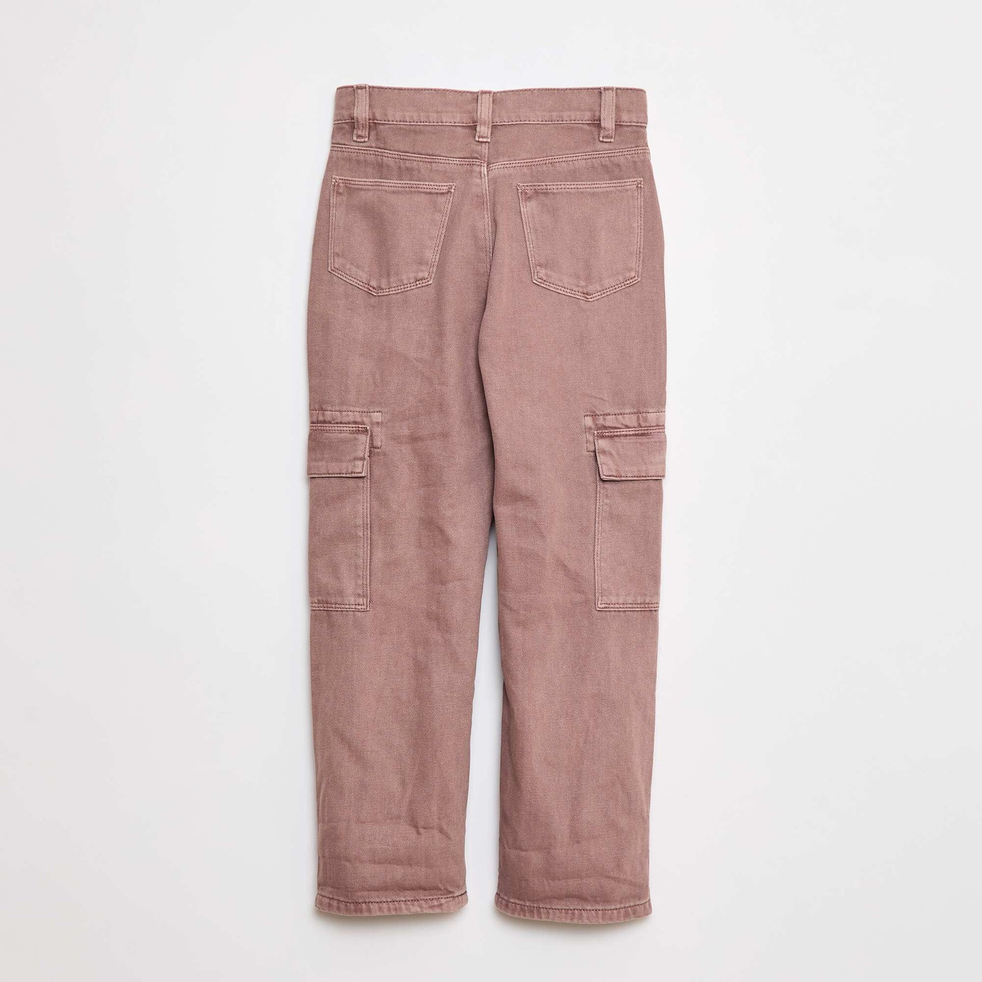Multi-pocket denim trousers PURPLE