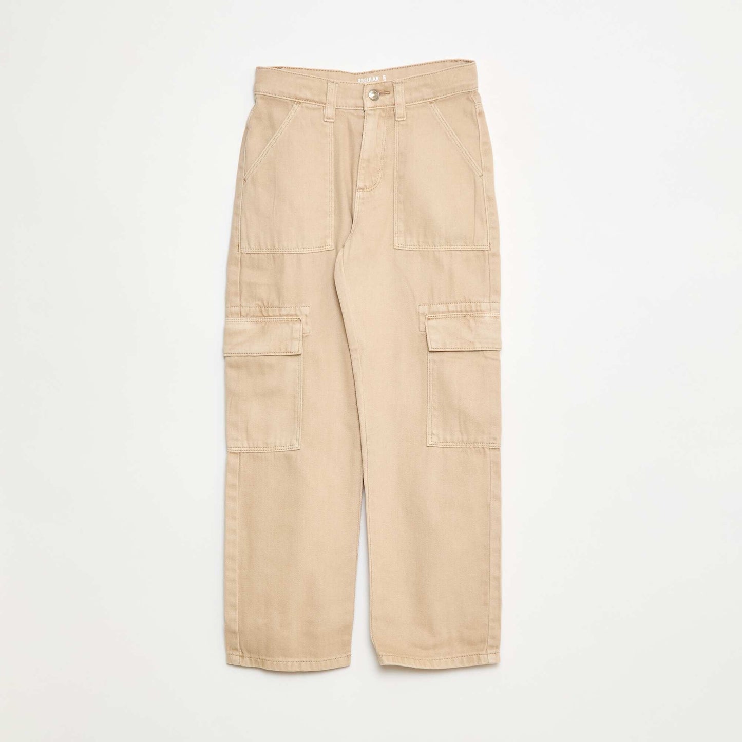 Multi-pocket denim trousers BEIGE