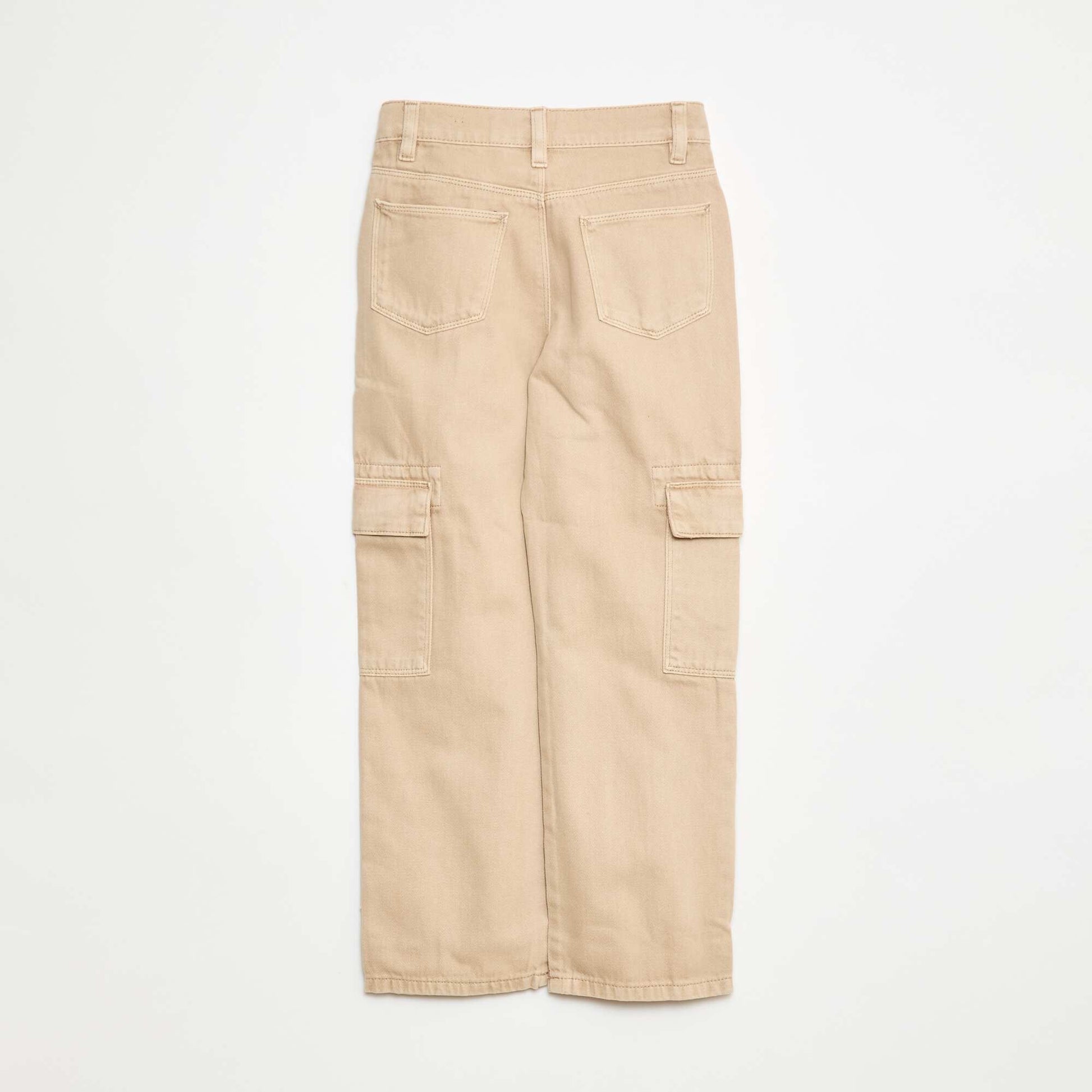 Multi-pocket denim trousers BEIGE