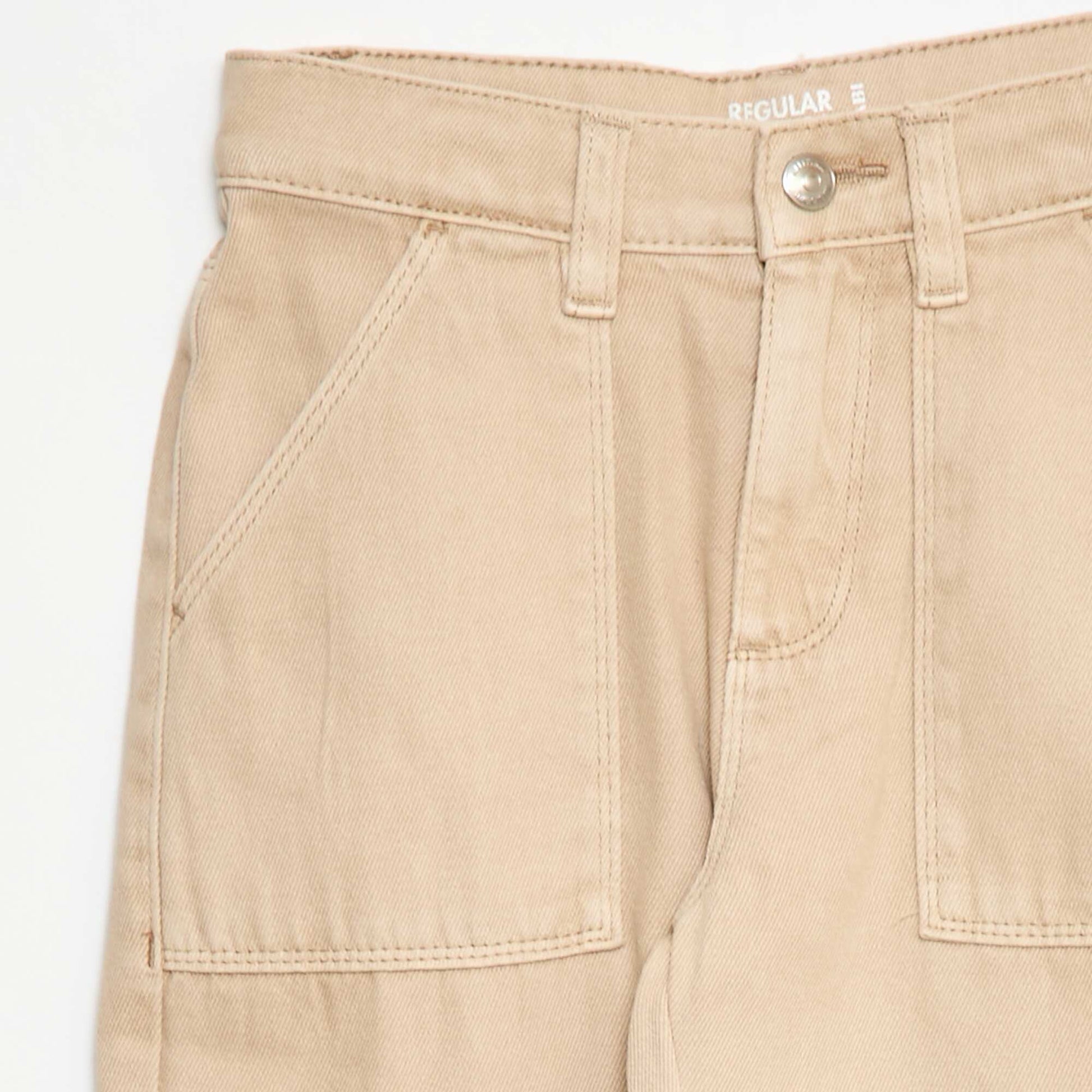 Multi-pocket denim trousers BEIGE