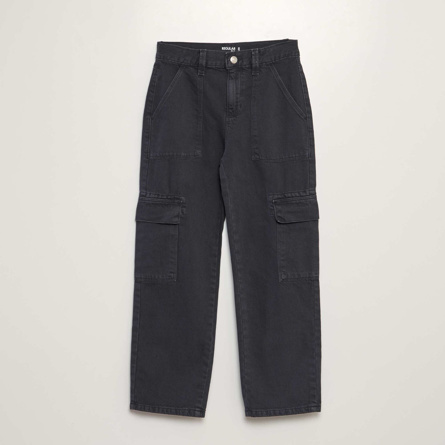 Multi-pocket denim trousers BLACK