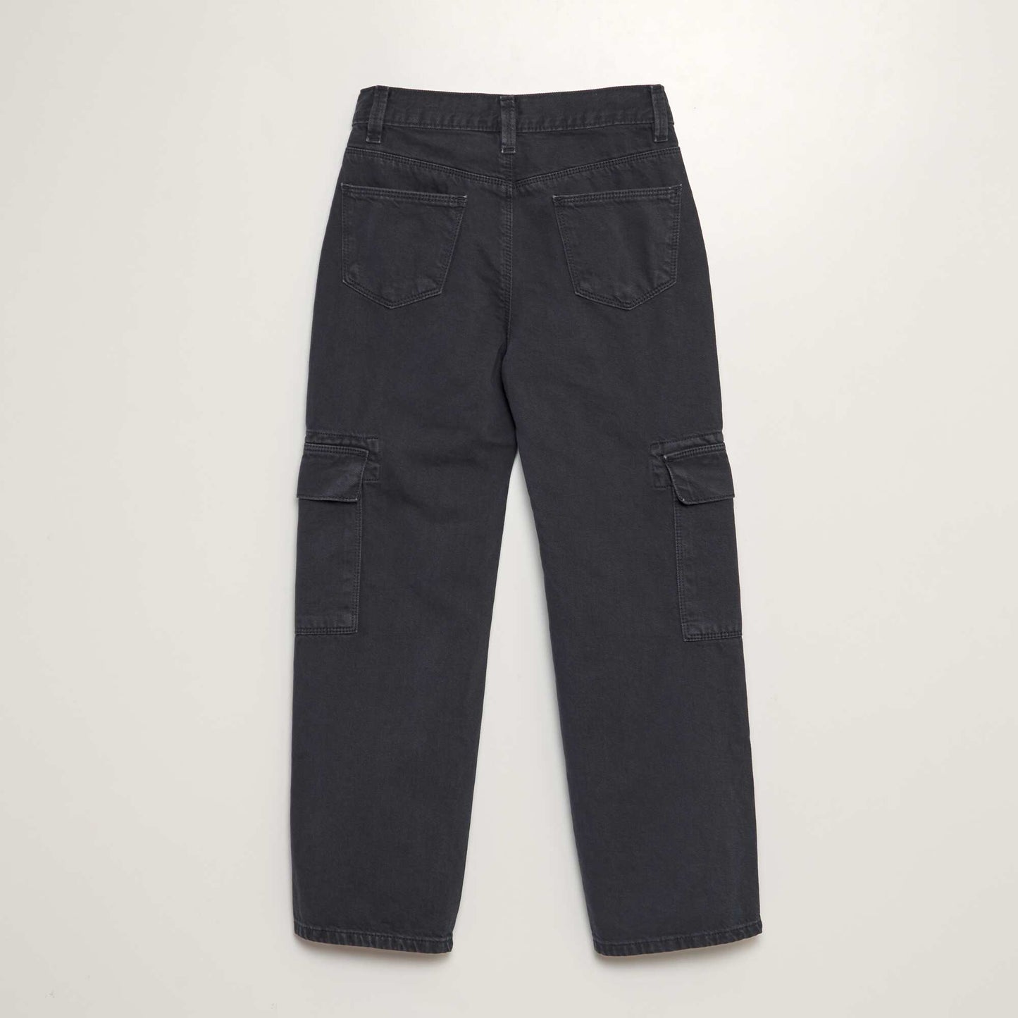 Multi-pocket denim trousers BLACK