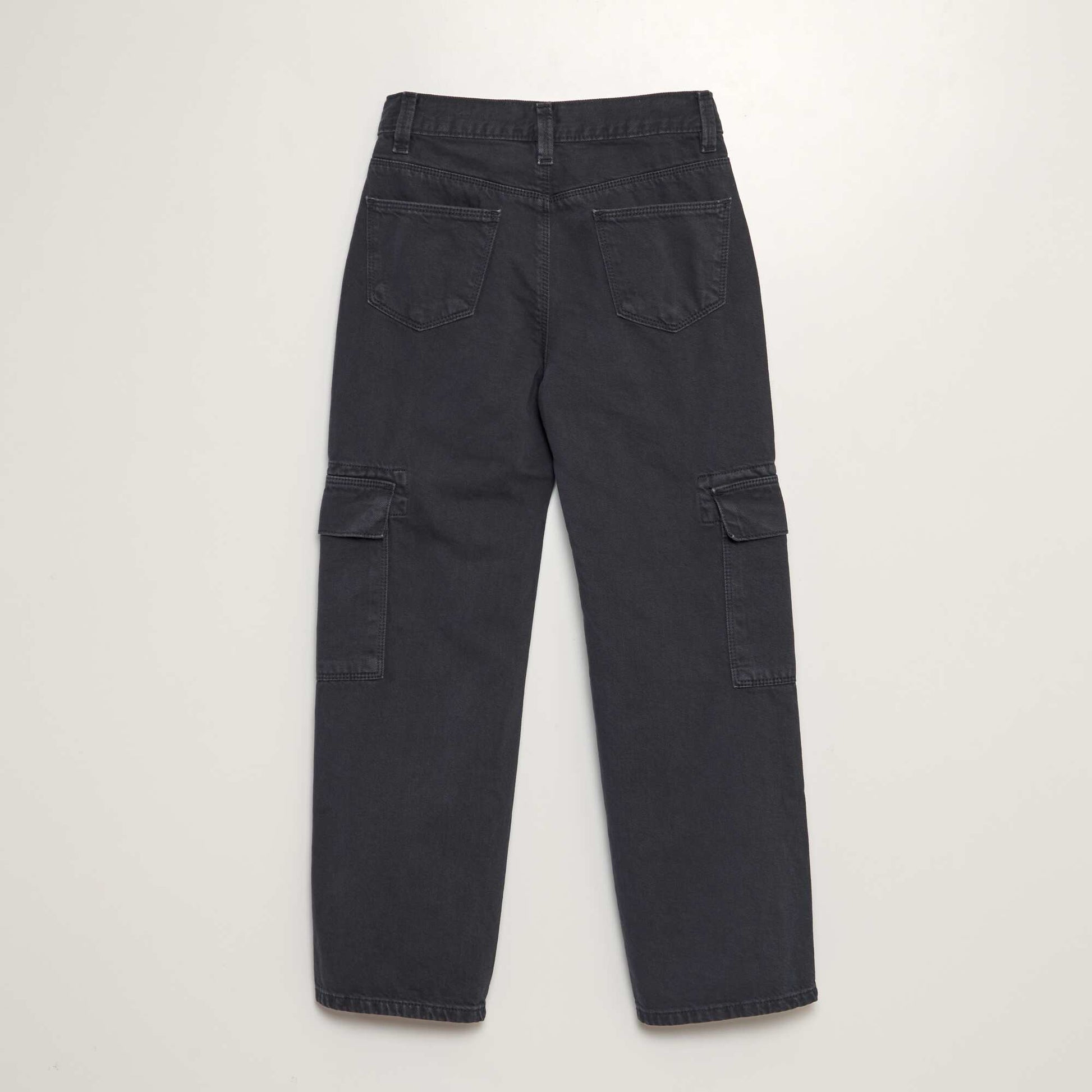Multi-pocket denim trousers BLACK