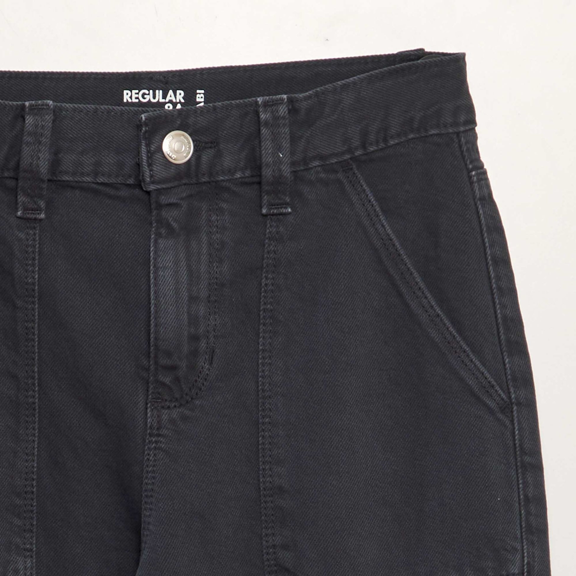 Multi-pocket denim trousers BLACK