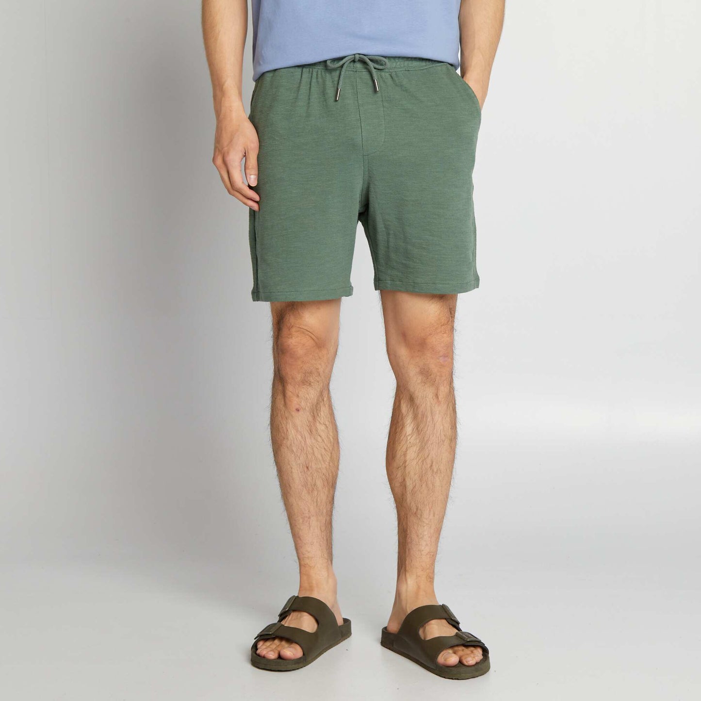 Lightweight sweatshirt fabric Bermuda shorts GREEN