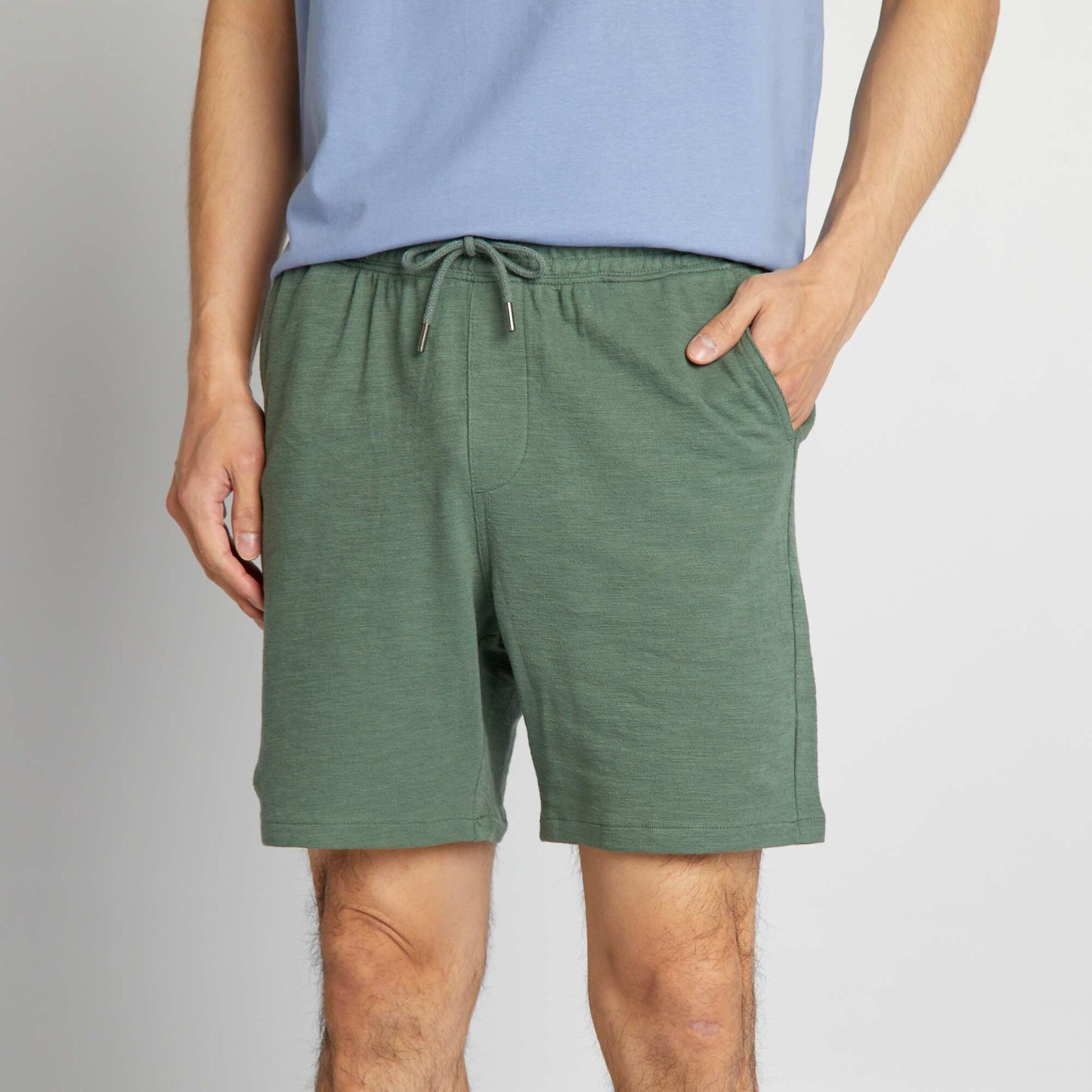 Lightweight sweatshirt fabric Bermuda shorts GREEN