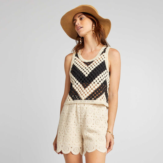 Macramé shorts BEIGE