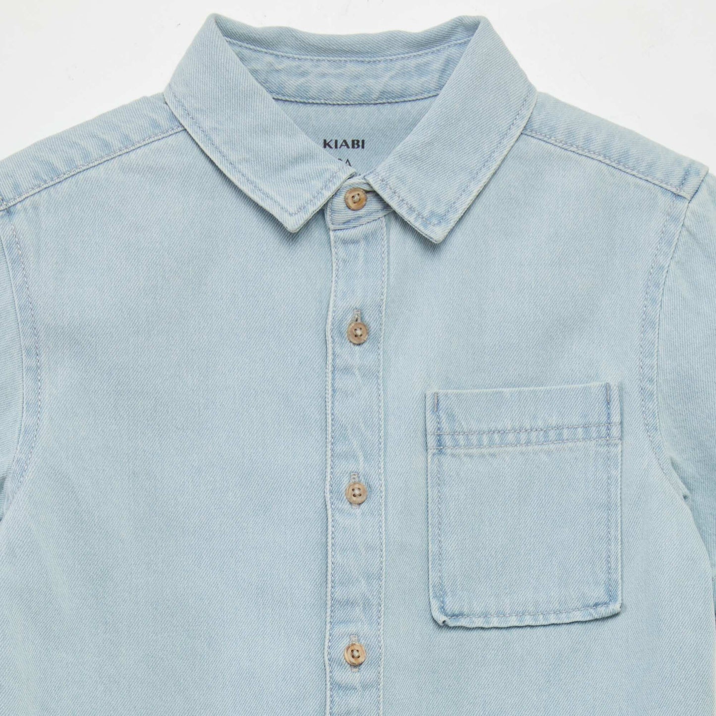 Short-sleeved denim shirt BLUE