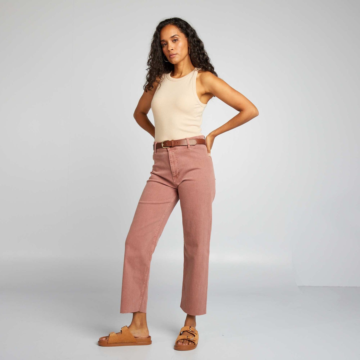 Straight wide-leg trousers  L27 PINK