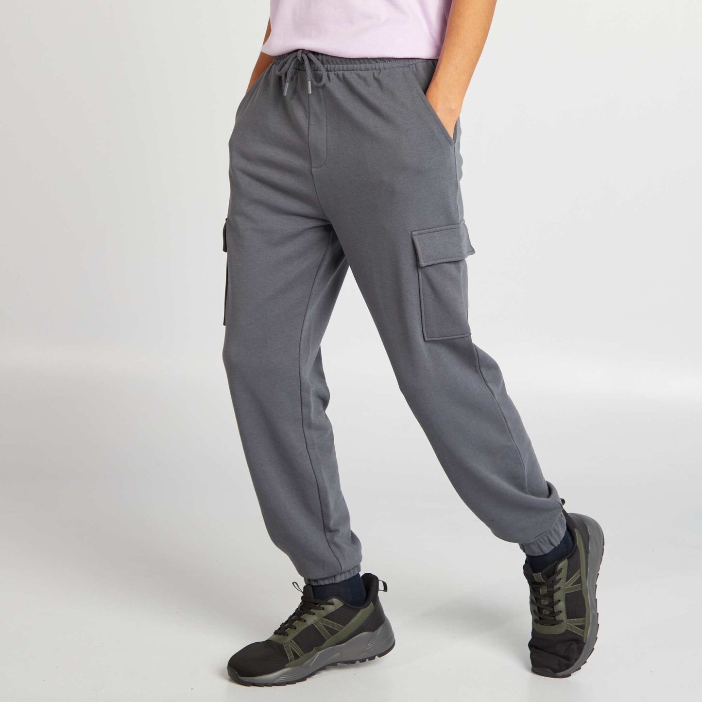 French terry multi-pocket joggers GREY