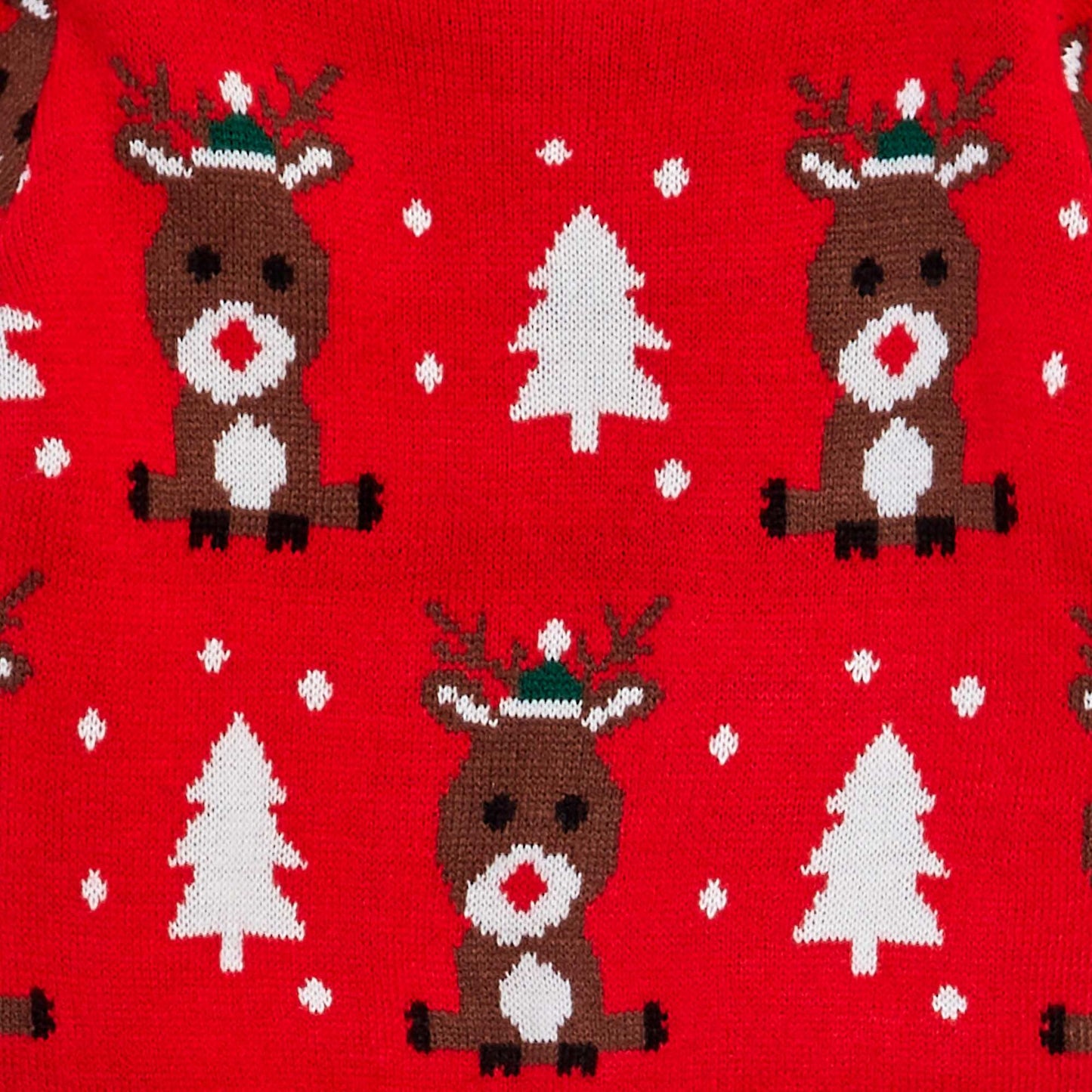 Deer and Christmas tree jumper RED