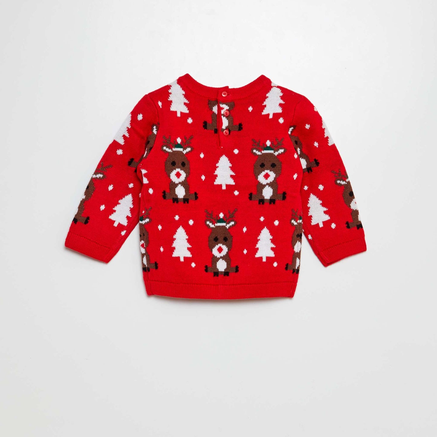 Deer and Christmas tree jumper RED