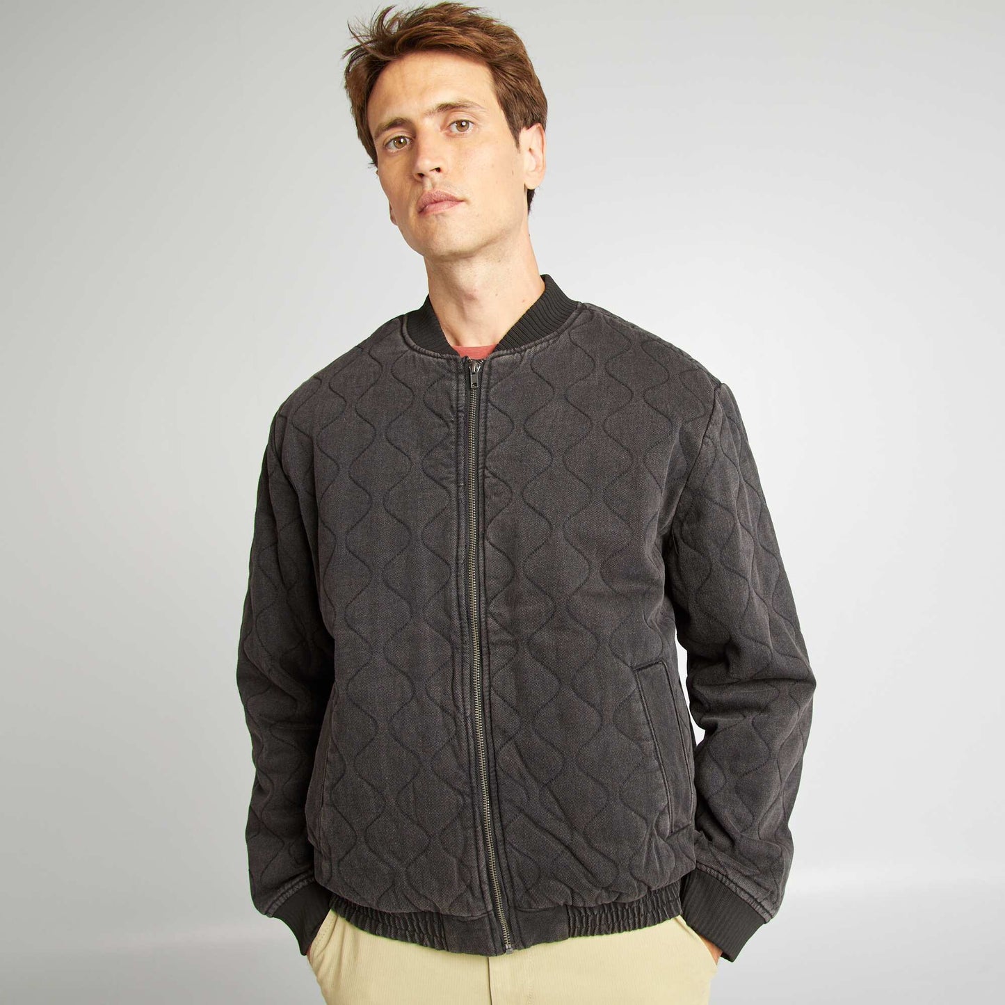 Quilted aviator jacket GREY