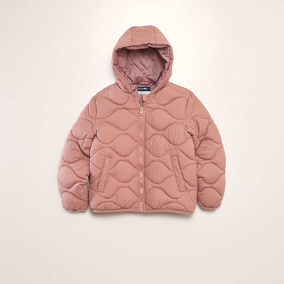 Quilted padded jacket with hood PINK