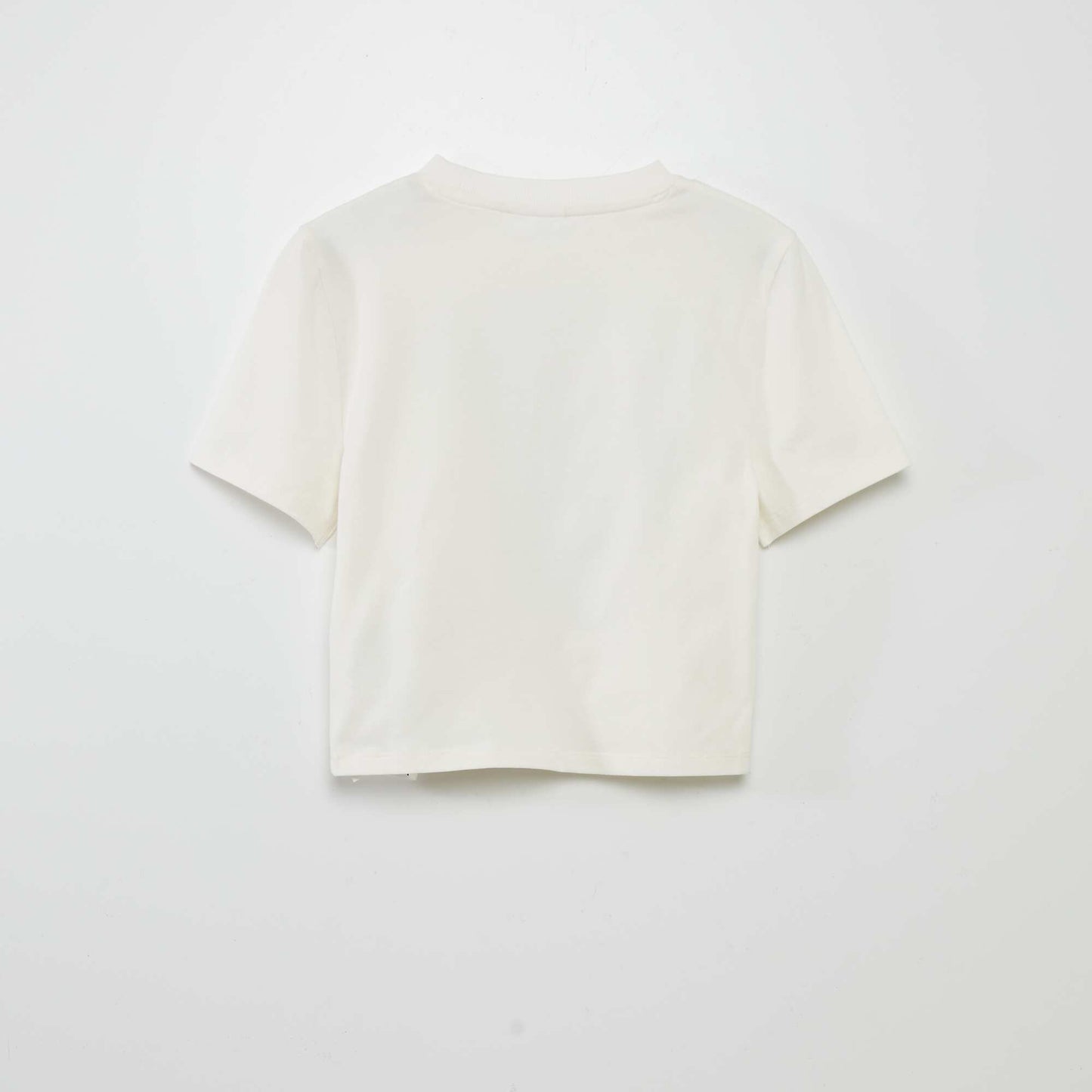 'Stitch' print cropped T-shirt WHITE