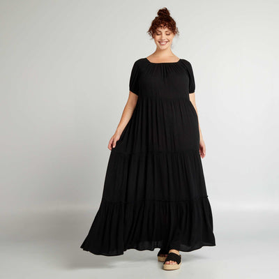 Tiered maxi dress black