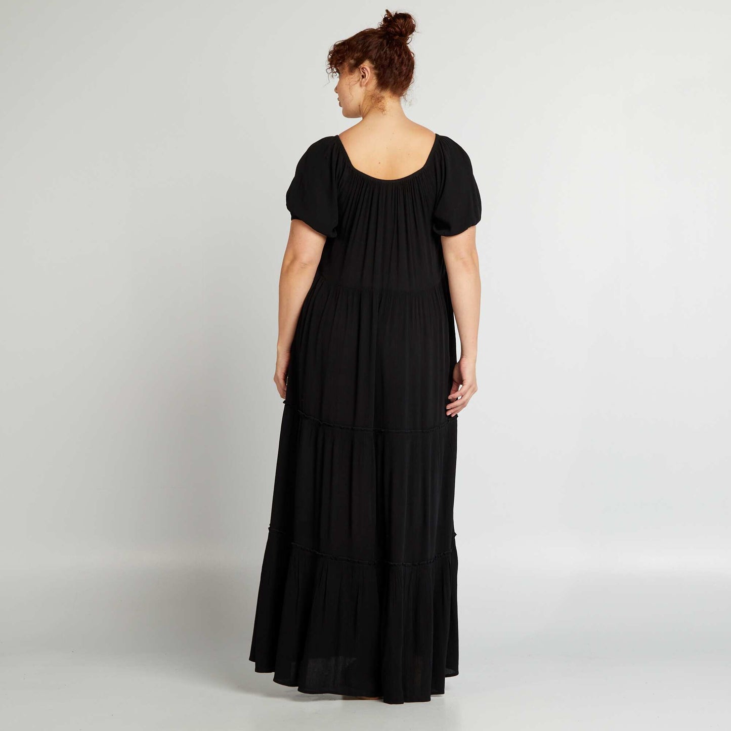 Tiered maxi dress black