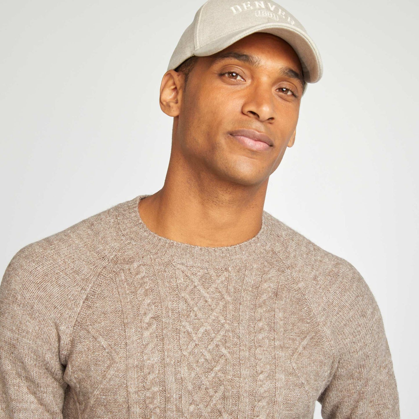 Cable-knit jumper BEIGE