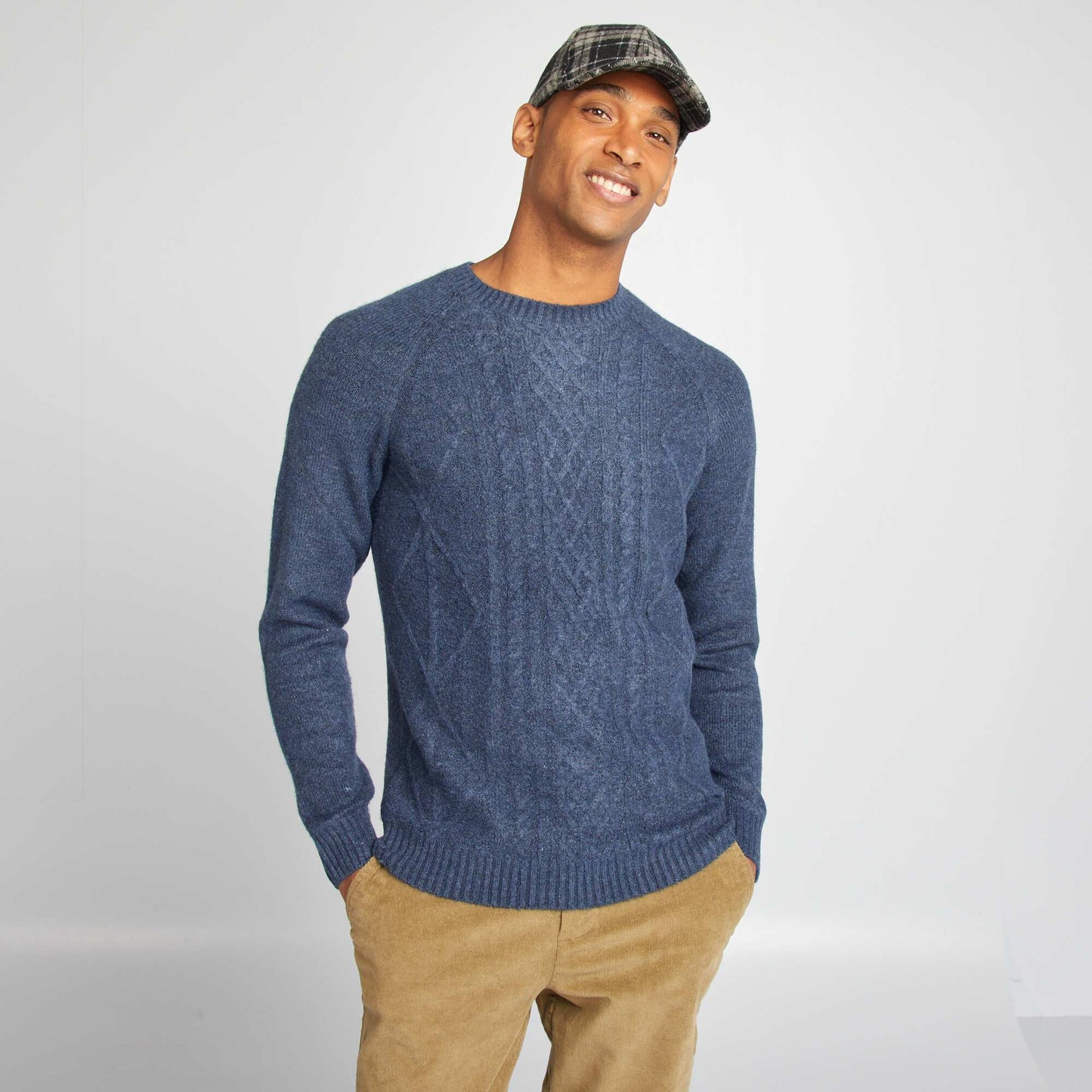 Cable-knit jumper BLUE