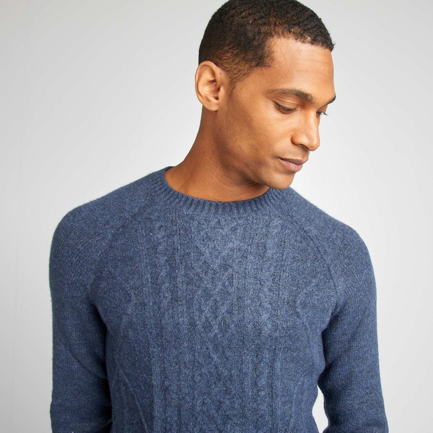 Cable-knit jumper BLUE