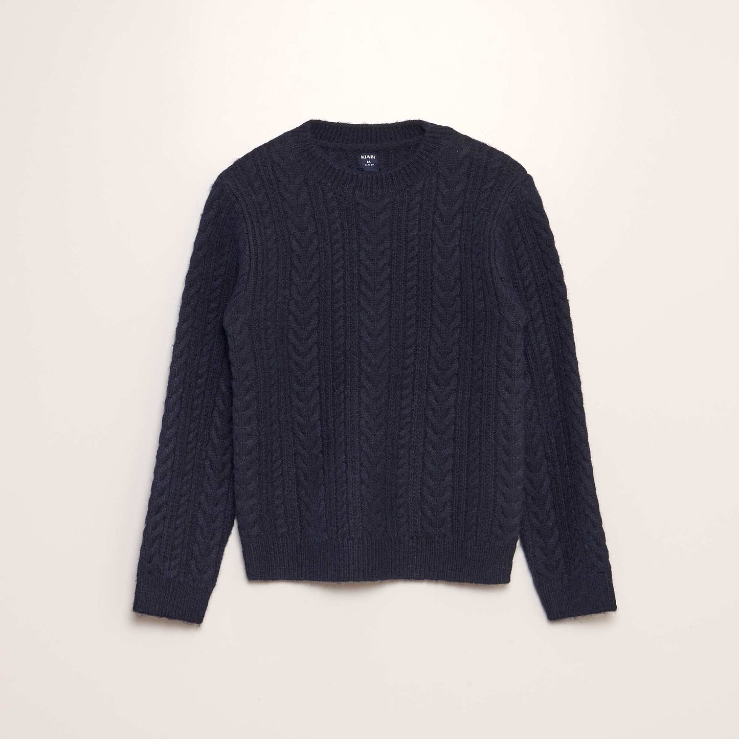 Knitted round neck sweater BLUE