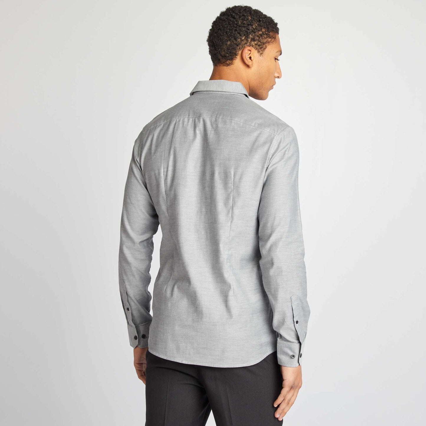 Patterned straight-cut shirt GREY