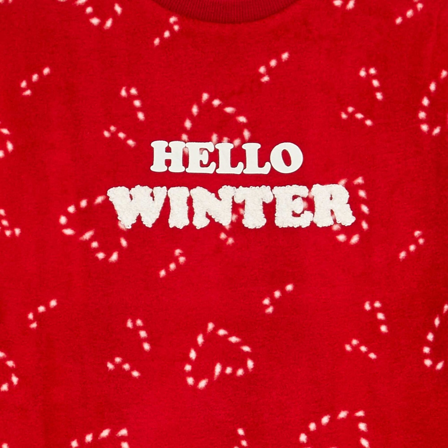 Winter long fleece pyjamas - 2-piece set RED