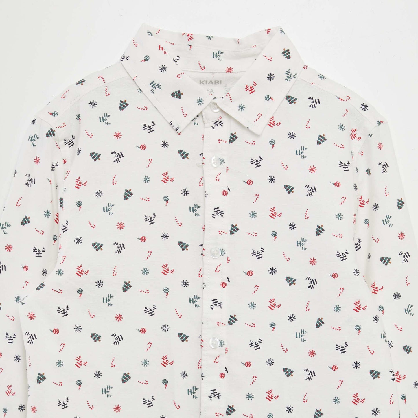 Christmas print Oxford shirt WHITE